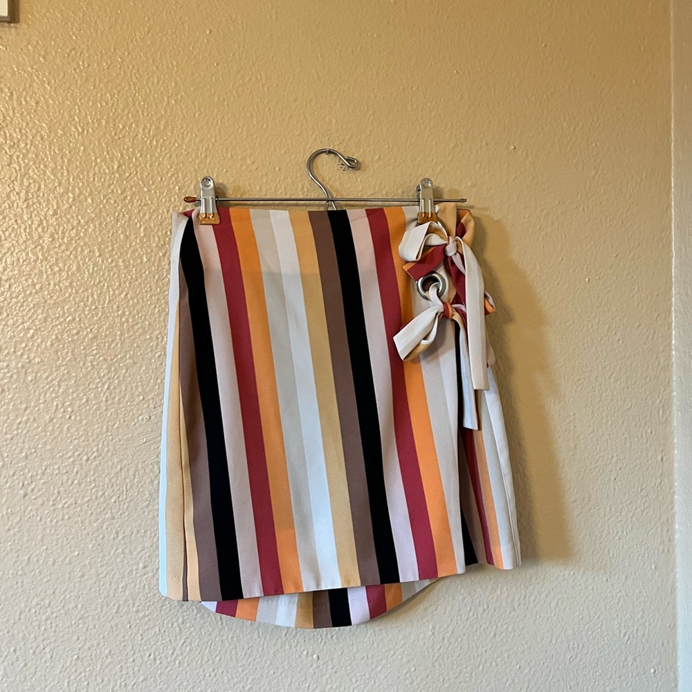 Urban Outfitters Retro Striped Wrap Mini Skirt